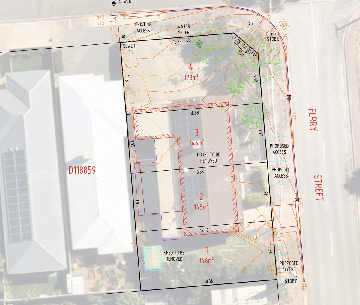 Seaford SA land division site plan, 72 Beacon Crescent